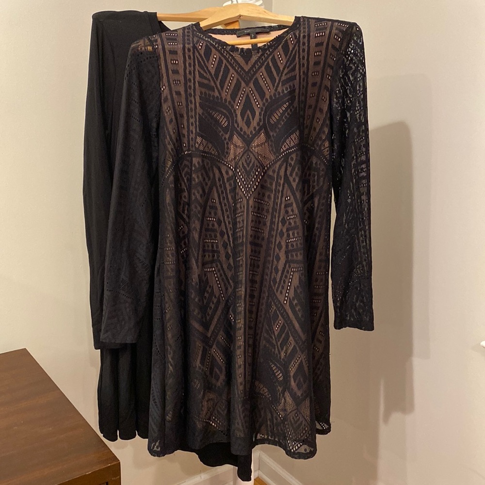 BCBGMAXAZRIA Natyly Overlay Swing Dress